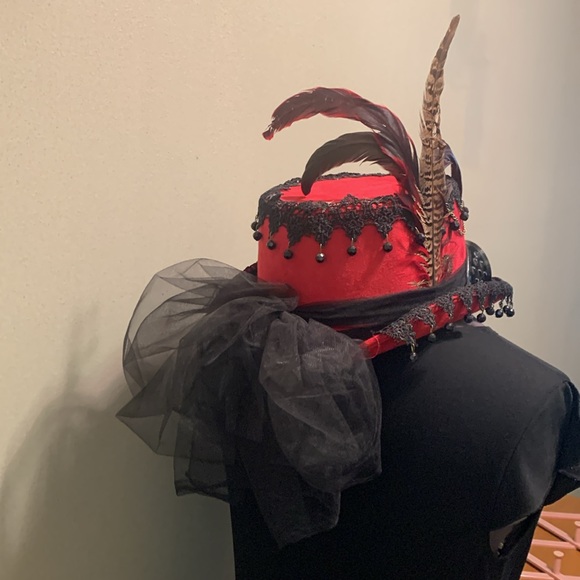 ⚙️❤️ Red Victorian Steampunk Hat - Picture 2 of 8